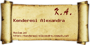 Kenderesi Alexandra névjegykártya