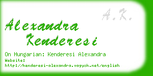 alexandra kenderesi business card